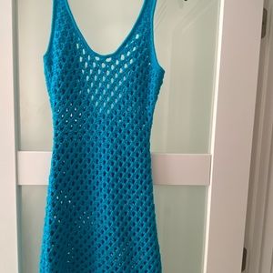 Adorable Solid and striped Ann Marie, mini crochet dress or cover-up.